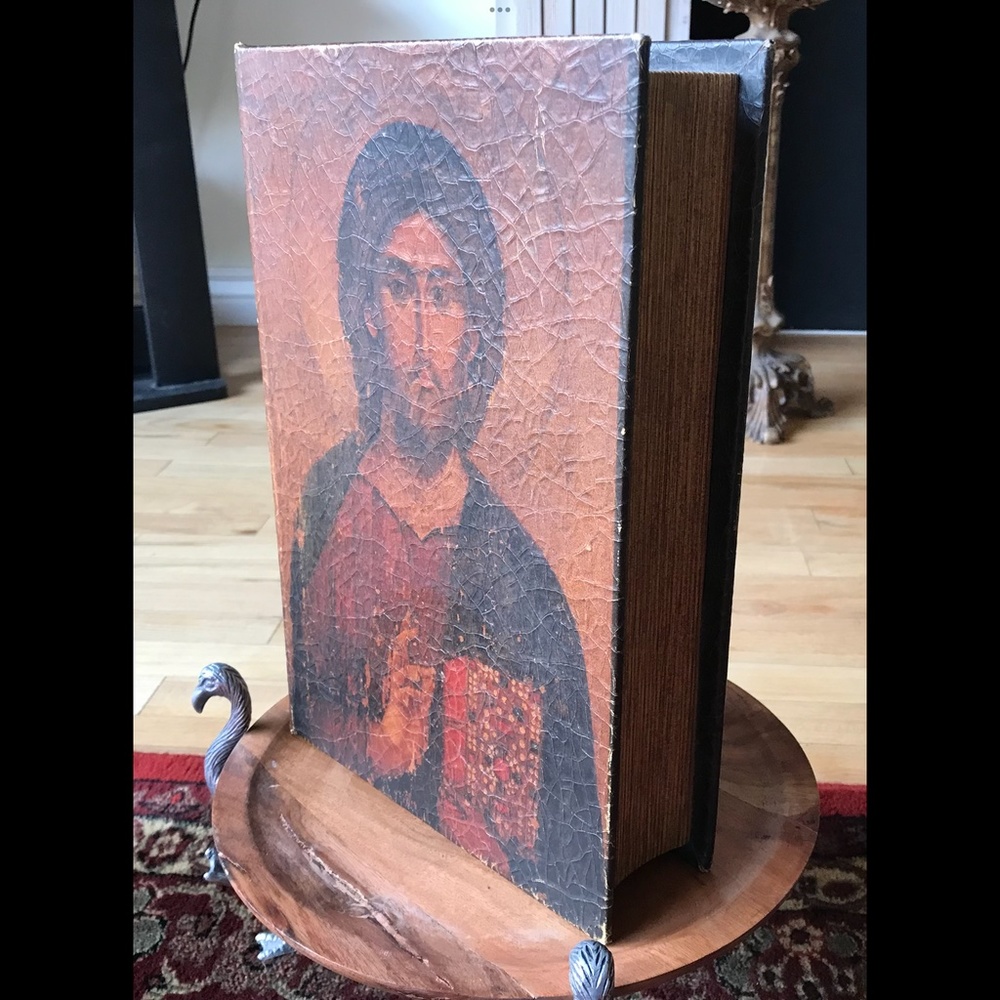 SOLEMN JESUS Faux Book Relic-Look Stash Box 13” X 8.5” X 2 3/4” Approx. - Picture 3 of 8